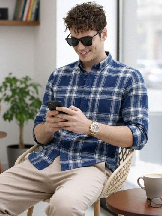 Roadster The Lifestyle Co Checked Cotton Shirt