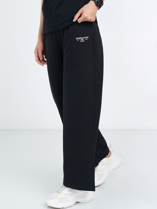 Ajile by Pantaloons Women Wide Leg Typography Track Pants