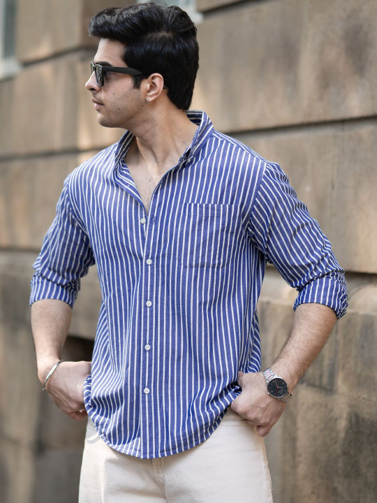 Powerlook Men Striped Casual Shirt