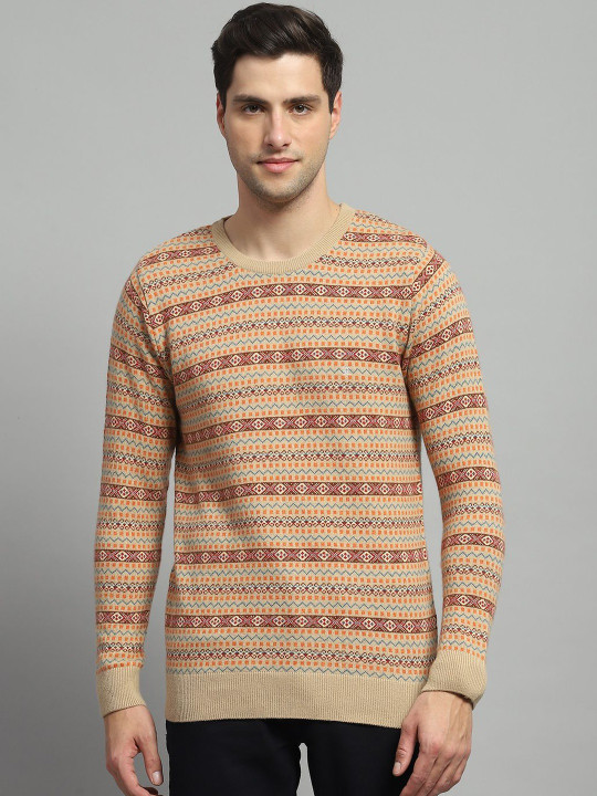 Monte Carlo Men Printed Woollen Pullover
