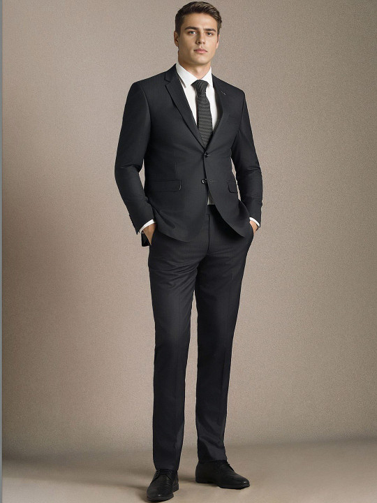 Louis Philippe Slim-Fit Single-Breasted Two-Piece Suit