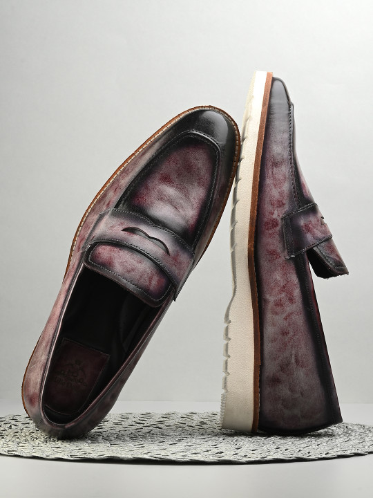 MILLE DOLLARI Men Printed Leather Loafers