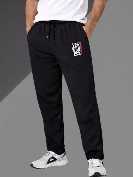 Moda Rapido Men Regular Fit Typography Dry Fit Training Track Pants
