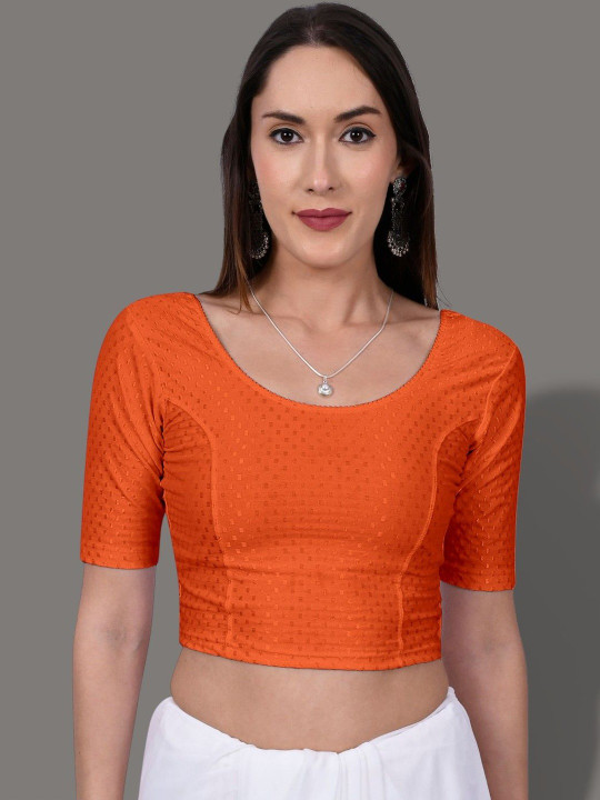 MISS WEARS Self-Design Pure Cotton Stretchable Saree Blouse