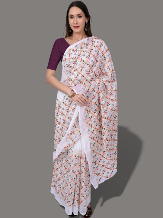 MISS WEARS Woven Design Pure Cotton Stretchable Saree Blouse
