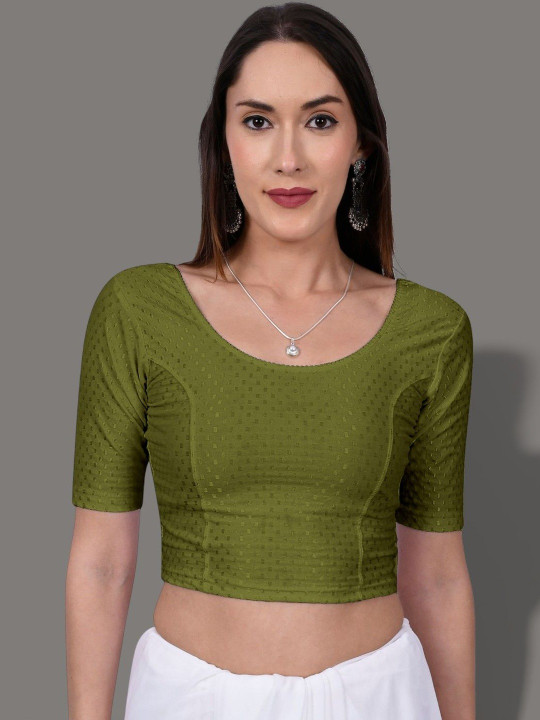 MISS WEARS Self-Design Pure Cotton Stretchable Saree Blouse