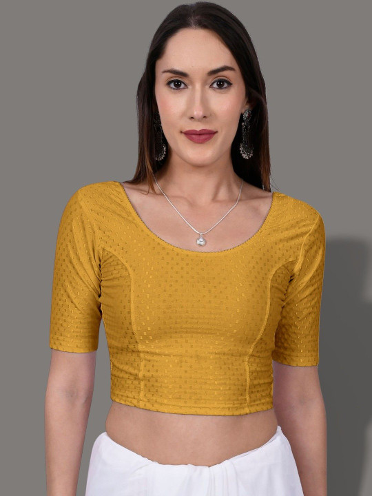 MISS WEARS Self-Design Pure Cotton Stretchable Saree Blouse