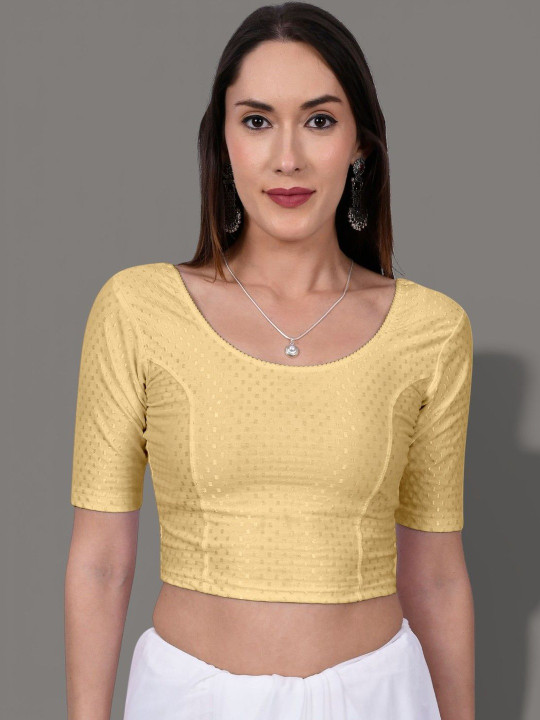 MISS WEARS Self-Design Pure Cotton Stretchable Saree Blouse