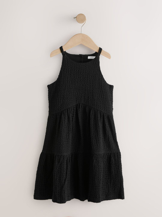NEXT Girls Crinkle Tiered Dress with Back Cut-Out