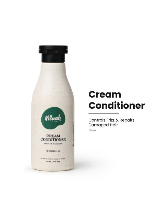 Vilvah Store Cream Conditioner with Broccoli Oil & Tucuma Butter - 250 ml
