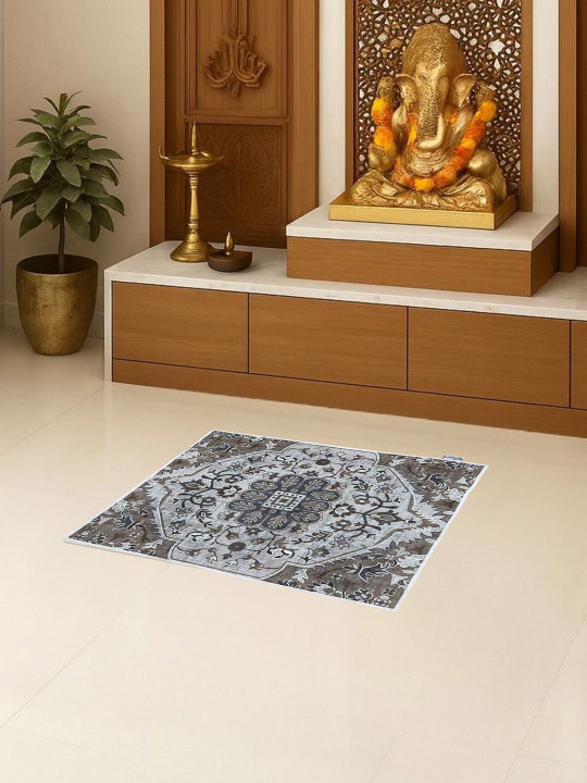 Kaleen India Brown & Grey Printed Foldable Lightweight Prayer Mat