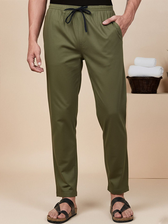 DON VINO Cotton Mid-Rise Straight Lounge Pants