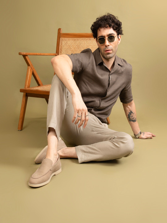 THOMAS CRICK Men Leather Round Toe Loafers