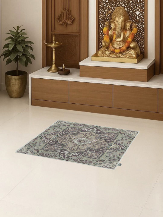 Kaleen India Beige & Brown Printed Foldable Lightweight Prayer Mat