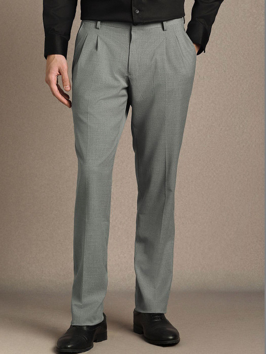 Louis Philippe Men Pleated Trousers