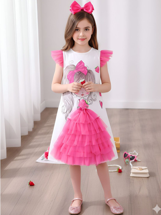 BAESD Barbie Printed A-Line Dress
