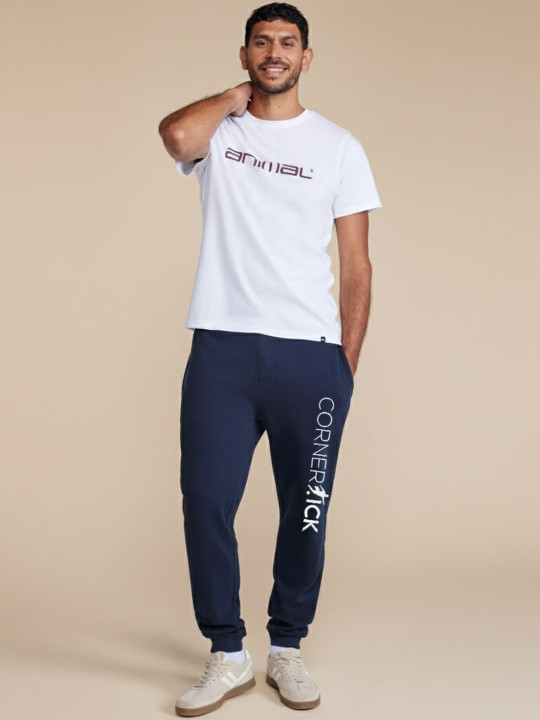 CORNERKICK Men Cotton Mid-Rise Joggers