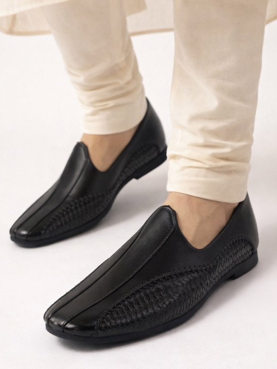 FAUSTO Men Textured PU Loafers