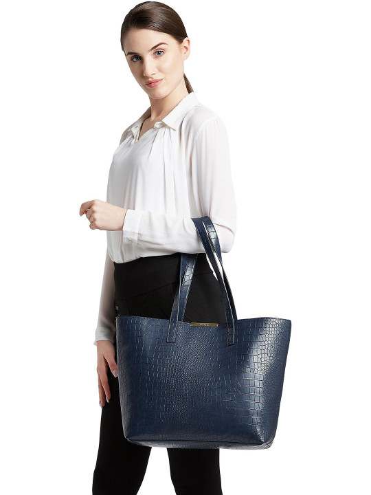 Oprah Animal Textured Laptop Compartment Oversized Shopper Tote Bag