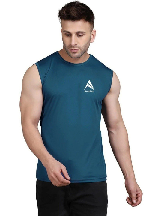 Kroptee Pack of 3 Cotton Blend Gym Vest