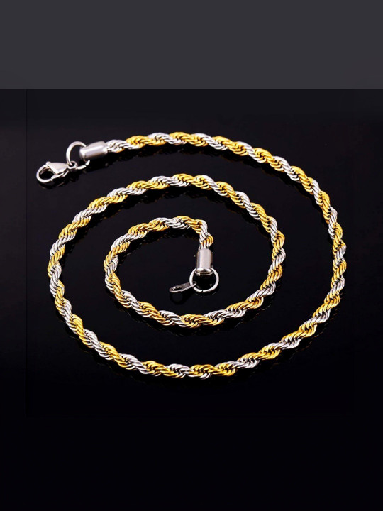Roadster The Lifestyle Co. Men Stainless Steel Gold-Plated Anti-Tarnish Link Chain