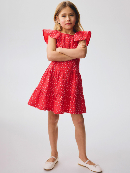 H&M Girls Tiered Seersucker Cotton Dress