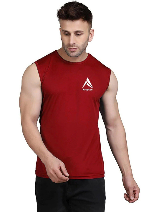 Kroptee Pack of 3 Cotton Blend Gym Vest