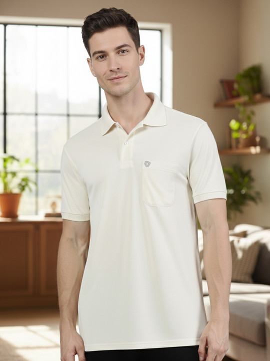 Lux Cozi Fillament Polo Collar Short Sleeves Lounge T-Shirt