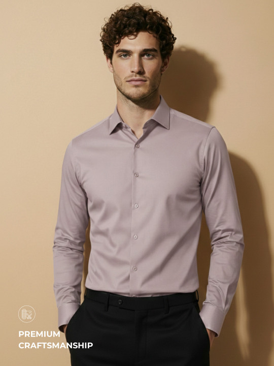 Van Heusen IQ Men Premium Cotton With HD Stretch Satin Breathable Shirt
