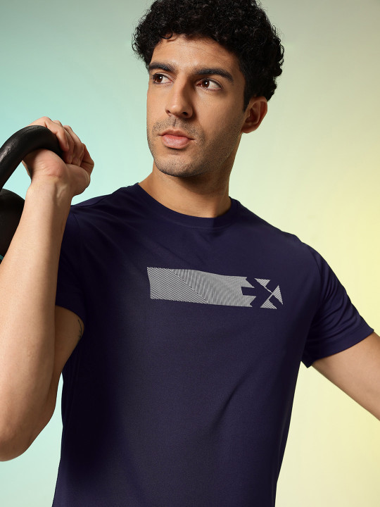HRX by Hrithik Roshan Brand Logo Printed Rapid-Dry Training T-shirt