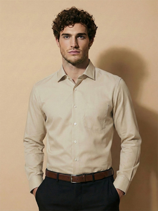 Van Heusen IQ Men Urban Oxford Stain And Odor Resistant Tailored Fit Shirt