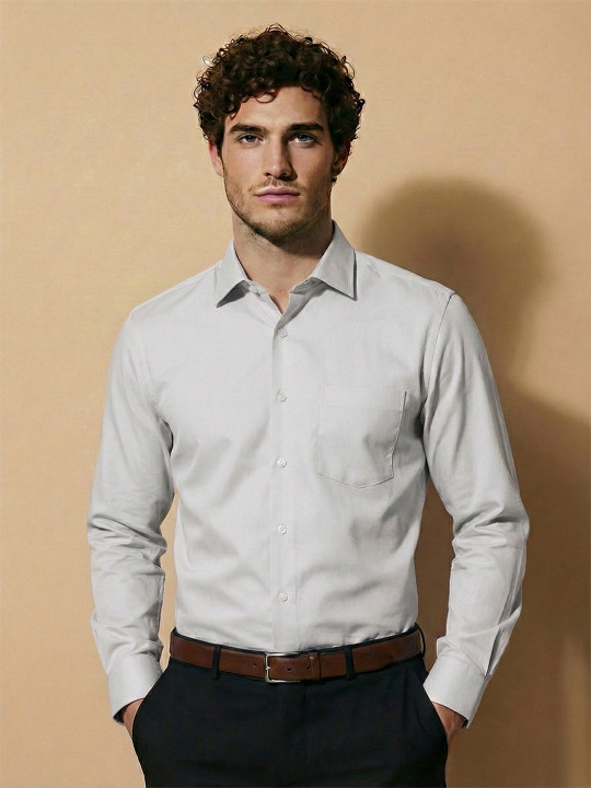 Van Heusen IQ Men Urban Oxford Stain And Odor Resistant Tailored Fit Shirt