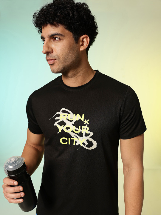 HRX by Hrithik Roshan Typography Printed Rapid-Dry Running T-shirt
