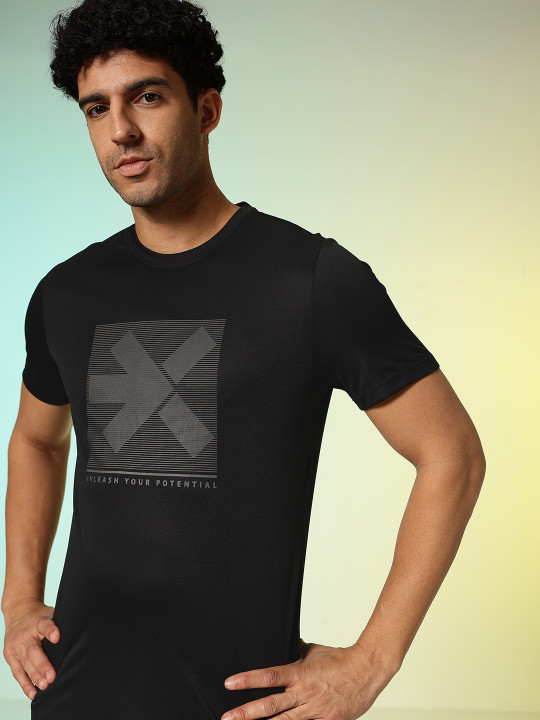 HRX by Hrithik Roshan - Brand Logo Printed Rapid-Dry Training T-shirt