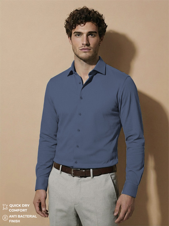 Van Heusen IQ Men Non-Iron Wrinkle Resistant High Stretch Breathable Shirt