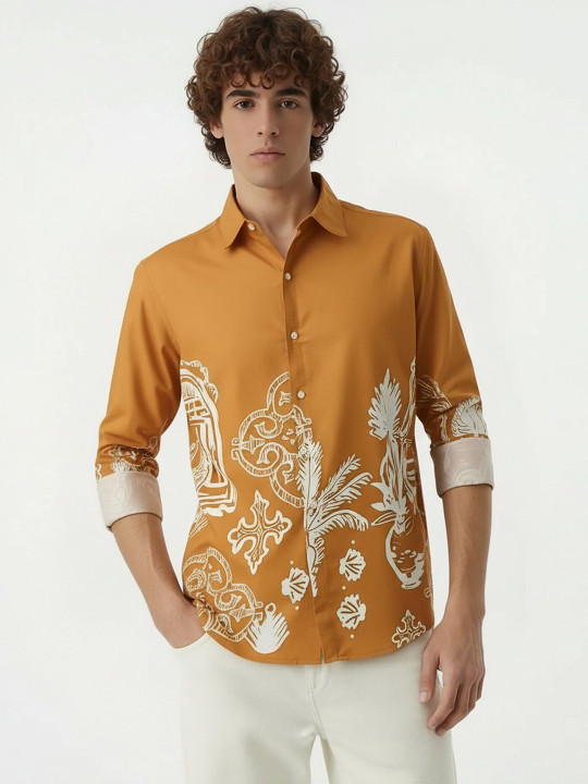 SZN Men Standard Sheer Casual Shirt