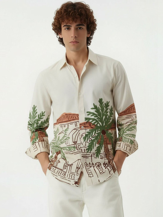 SZN Men Standard Sheer Casual Shirt