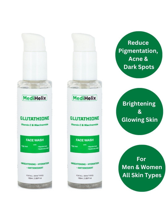 MediHelix Set Of 2 Glutathione Face Wash - 100 ml Each
