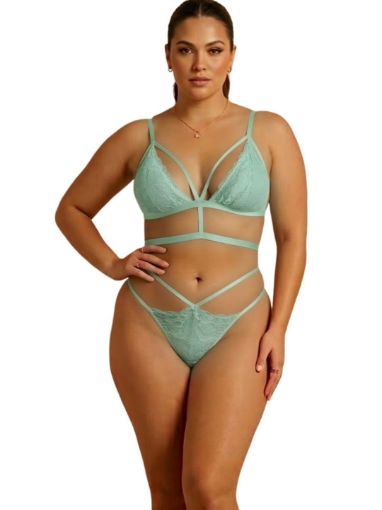 FIMBUL Lace Non-Wired Low-Rise Lingerie Set