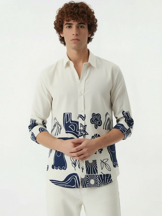SZN Men Standard Sheer Casual Shirt