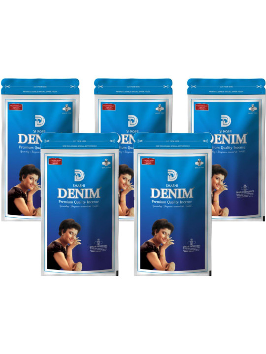 SHASHI DENIM Blue Bamboo 5-Pcs Incense Sticks Pooja Essentials