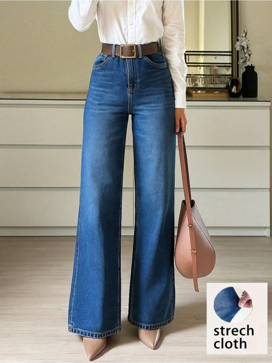 ROBECULT COLLECTION Comfort Straight Fit High-Rise Light Fade Acid Wash Stretchable Jeans