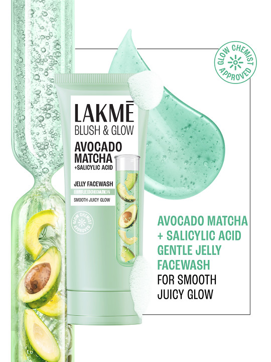 Lakme Blush & Glow Avocado Matcha + Salicylic Acid Jelly Face Wash - 100g