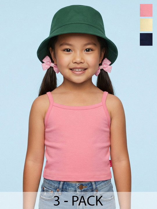 Nauti Nati Girls Pack of 3 Pure Cotton Tops