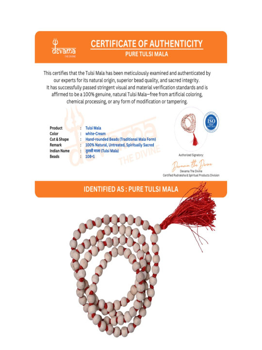 DEVAMA THE DIVINE Tulsli Mala Pooja Beads