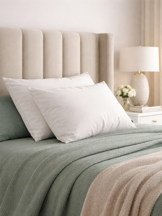 BOMBAY DYEING White Solid Polyester Ultra Soft Set of 2 Ultra Soft Fibre Sleep Pillow-41 x 61 cm