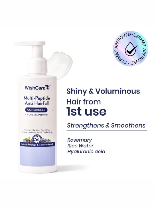 WishCare Anti - Hairfall Multi Peptide Rice Water Conditioner for Dry & Frizzy Hair- 200ml