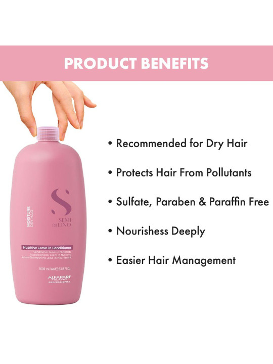 ALFAPARFMILANO Nutritive Leave In Conditioner For Dry & Damaged Frizzy Hair -1000 ml