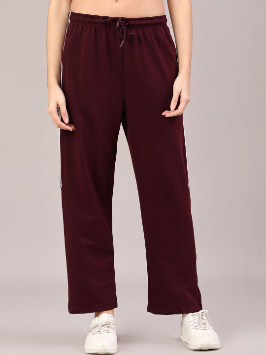 LIMEROAD Women Western Solid Loop Knit Track Pants