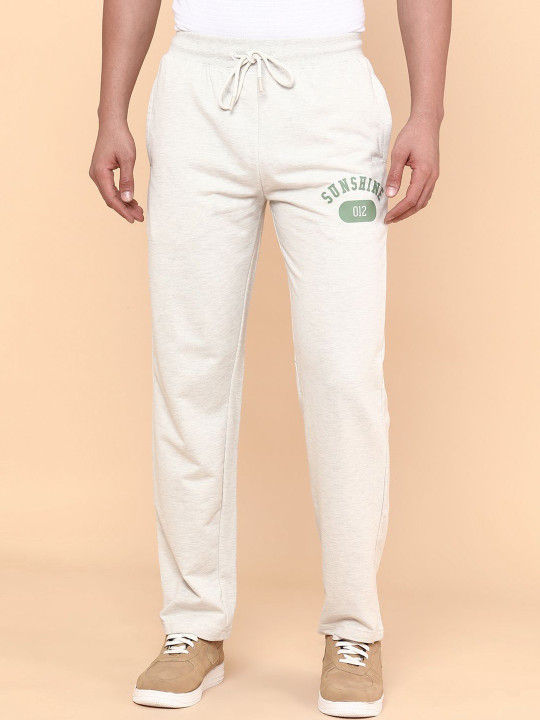 LIMEROAD Men Self Design Poly Cotton Knitted Track Pants